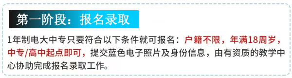 电大一年制中专怎么报名（四个阶段）