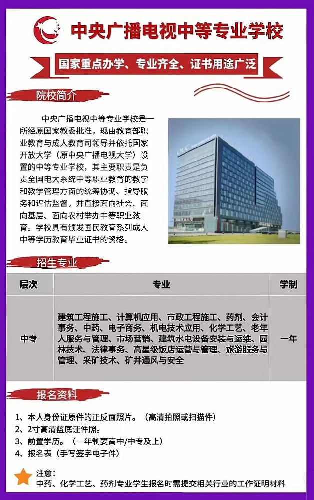 电大一年制中专怎么报名，在哪查询？